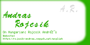 andras rojcsik business card